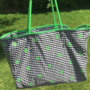 Kate Spade Everything Gingham Large Tote Greenmulti